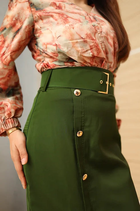 Kate Classy Contrast Skirt Set